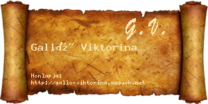 Galló Viktorina névjegykártya